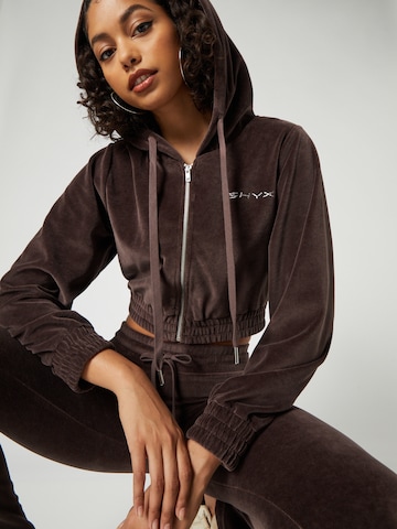 SHYX Zip-Up Hoodie 'Fame' in Brown