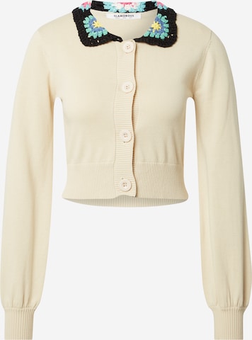 GLAMOROUS Knit Cardigan in Beige: front