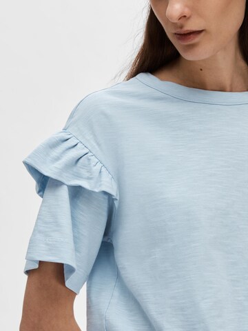 T-shirt 'Rylie' SELECTED FEMME en bleu