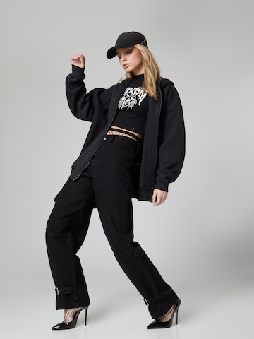 VIERVIER Sweat jacket 'Mieke' in Black