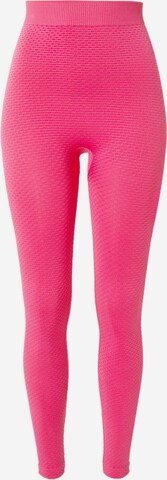 Skinny Leggings de la Nasty Gal pe roz: față