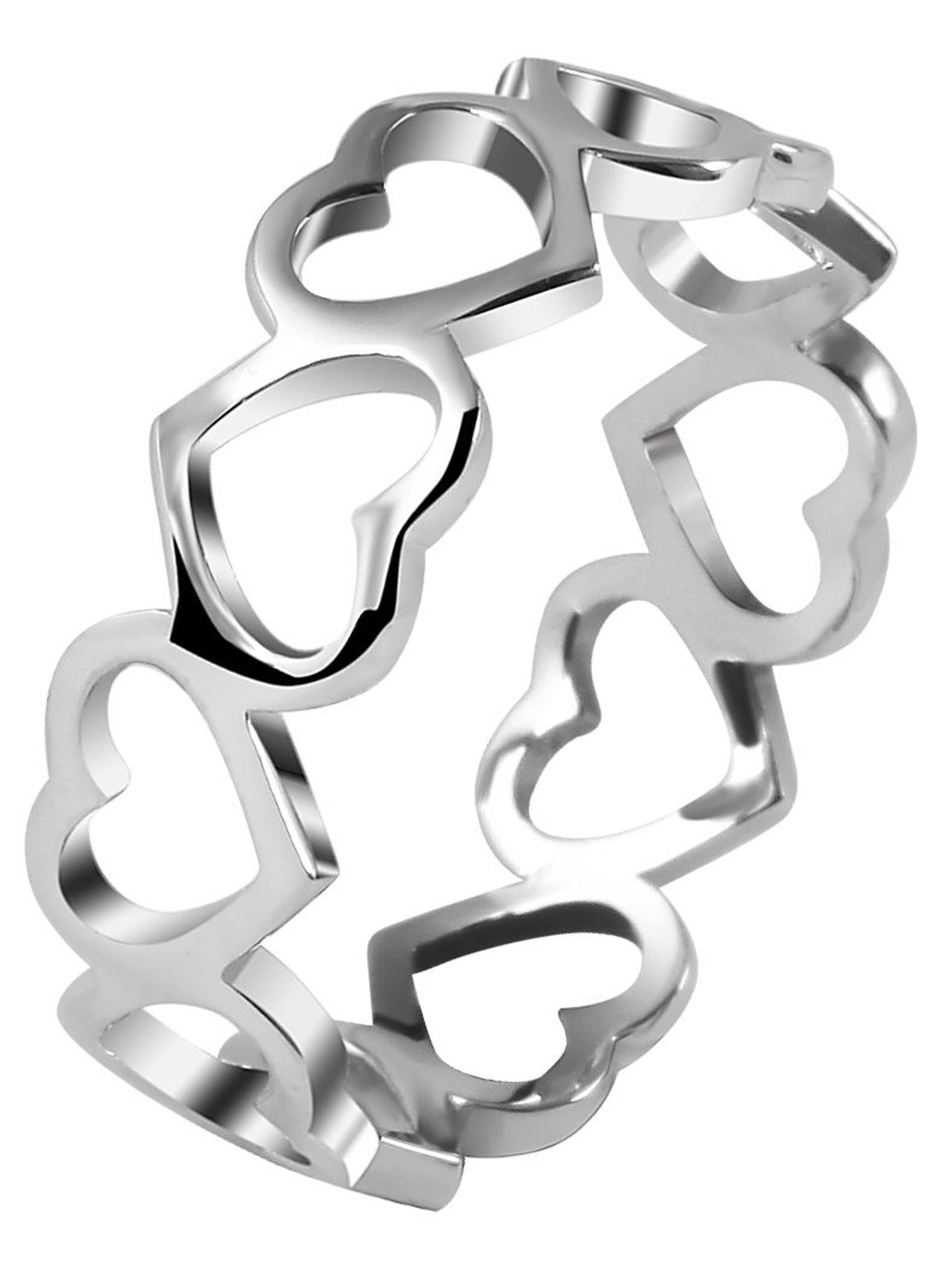 Akzent Ring '"Abbey" aus 925 Sterlingsilber, rhodiniert, langlebig, Gr. 54-60' in Silver