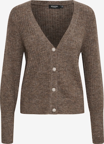 Cardigan 'Rakel' SOAKED IN LUXURY en marron : devant