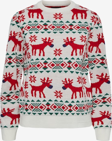 PIECES Sweater 'Xmas' in White: front