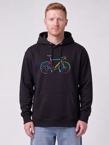 Sweat-shirt 'Fahrrad by night' Watapparel en noir : devant
