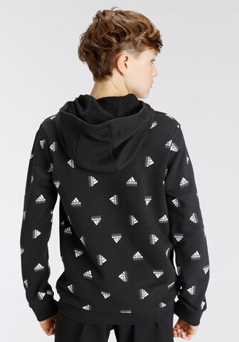 ADIDAS SPORTSWEAR Αθλητική μπλούζα φούτερ 'Brand Love Allover Print' σε μαύρο