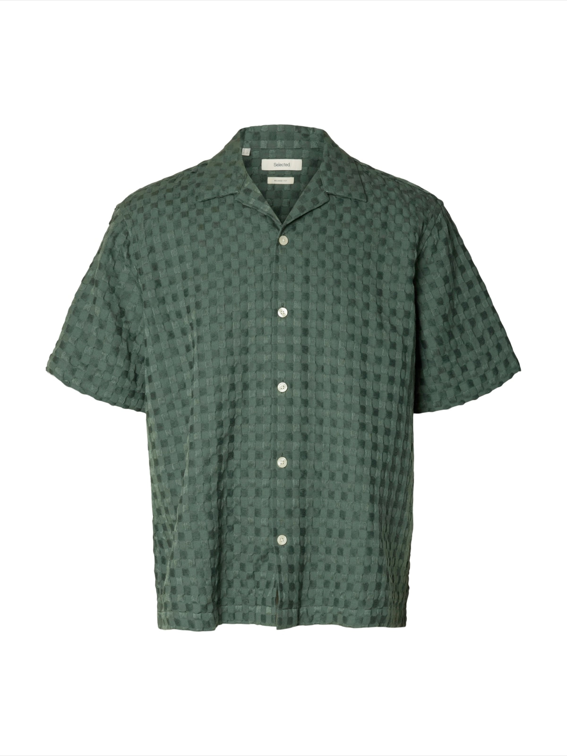 SELECTED Comfort fit Button Up Shirt 'SLHMonty' in Green: front