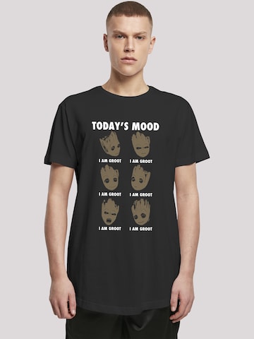 F4NT4STIC Shirt 'Marvel Guardians of the Galaxy Groot's todays mood' in Zwart: voorkant