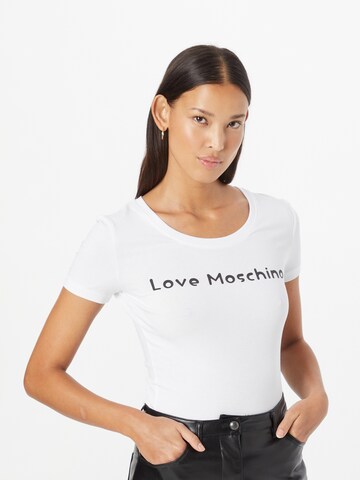 Love Moschino Тениска 'MAGLIETTA' в бяло: отпред