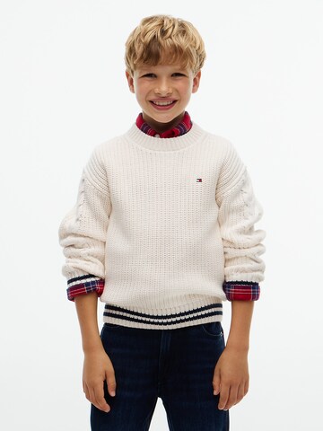 Pull-over TOMMY HILFIGER en beige : devant