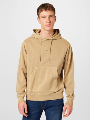 Sweat-shirt 'Wefadehoody' BOSS en beige : devant