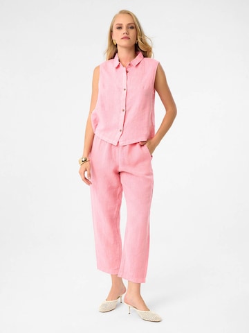 DIMI Blouse 'Kurze Damen Leinen Top' in Pink
