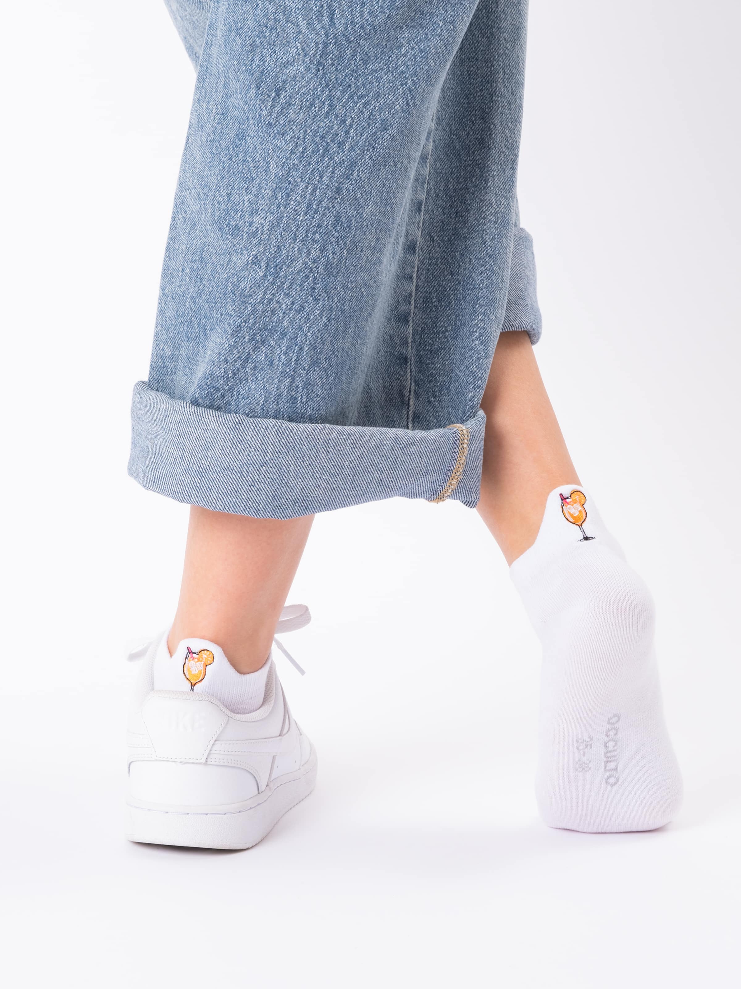 Occulto Socken 'Luca' in Weiß: Vorderseite