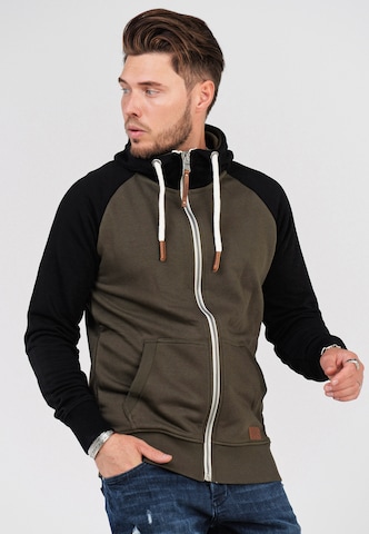 behype Zip-Up Hoodie 'HENRAY' in Brown