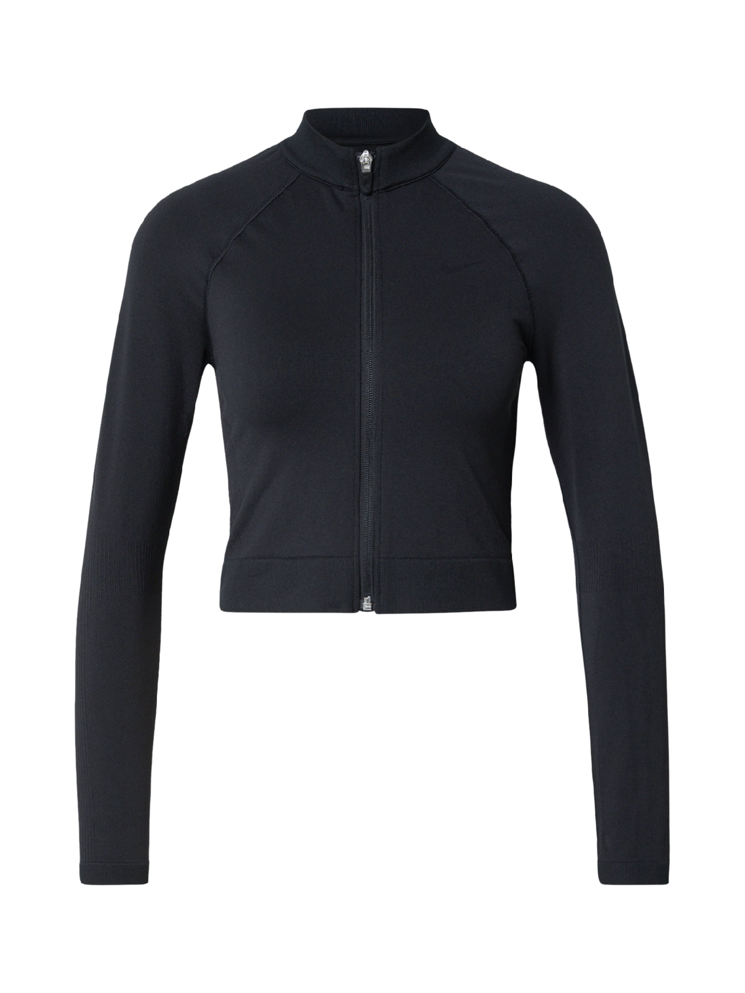 Bluză cu fermoar sport de la NIKE pe negru: față