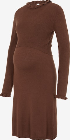 MAMALICIOUS Knitted dress 'LESLIE JUNE' in Brown: front