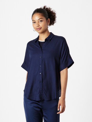 Monki - Blusa em azul: frente