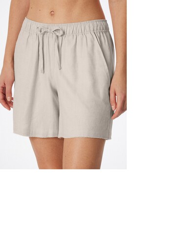 Pantalon de pyjama ' Mix & Relax Web ' SCHIESSER en beige : devant