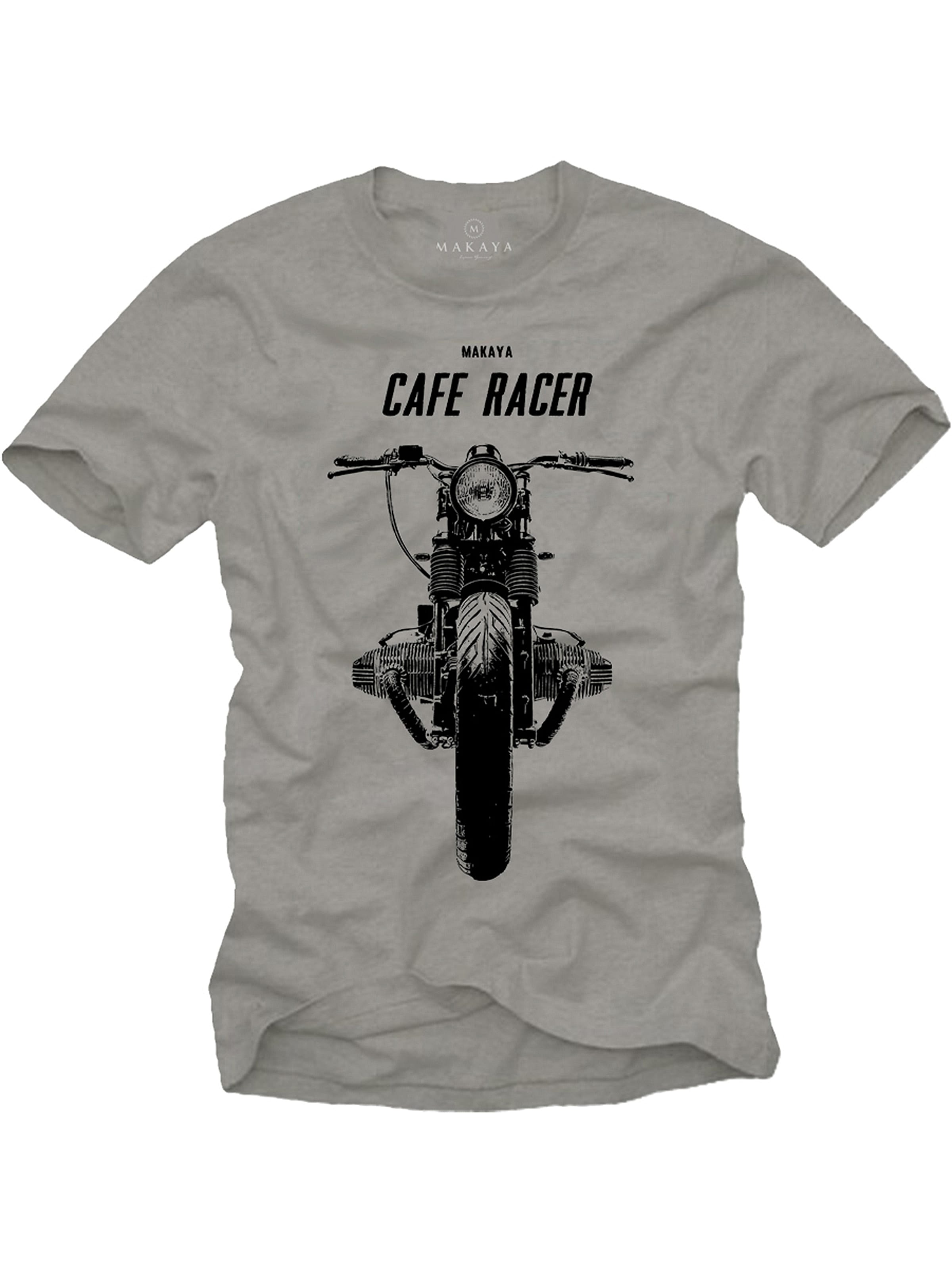 MAKAYA Shirt 'Cafe Racer' in Grey: front