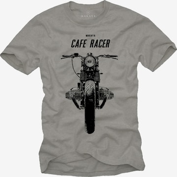MAKAYA Shirt 'Cafe Racer' in Grey: front