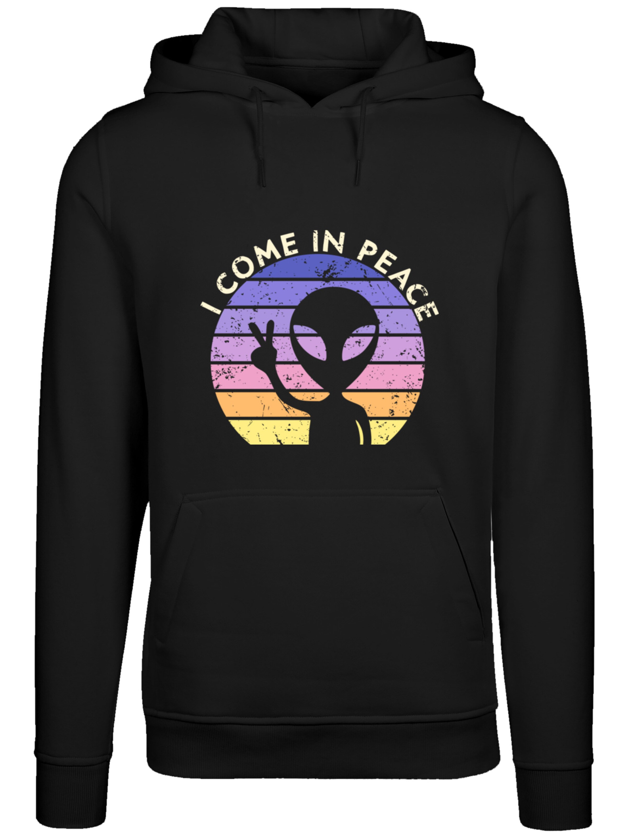Sweat-shirt 'Alien Peace Sunset' F4NT4STIC en noir : devant
