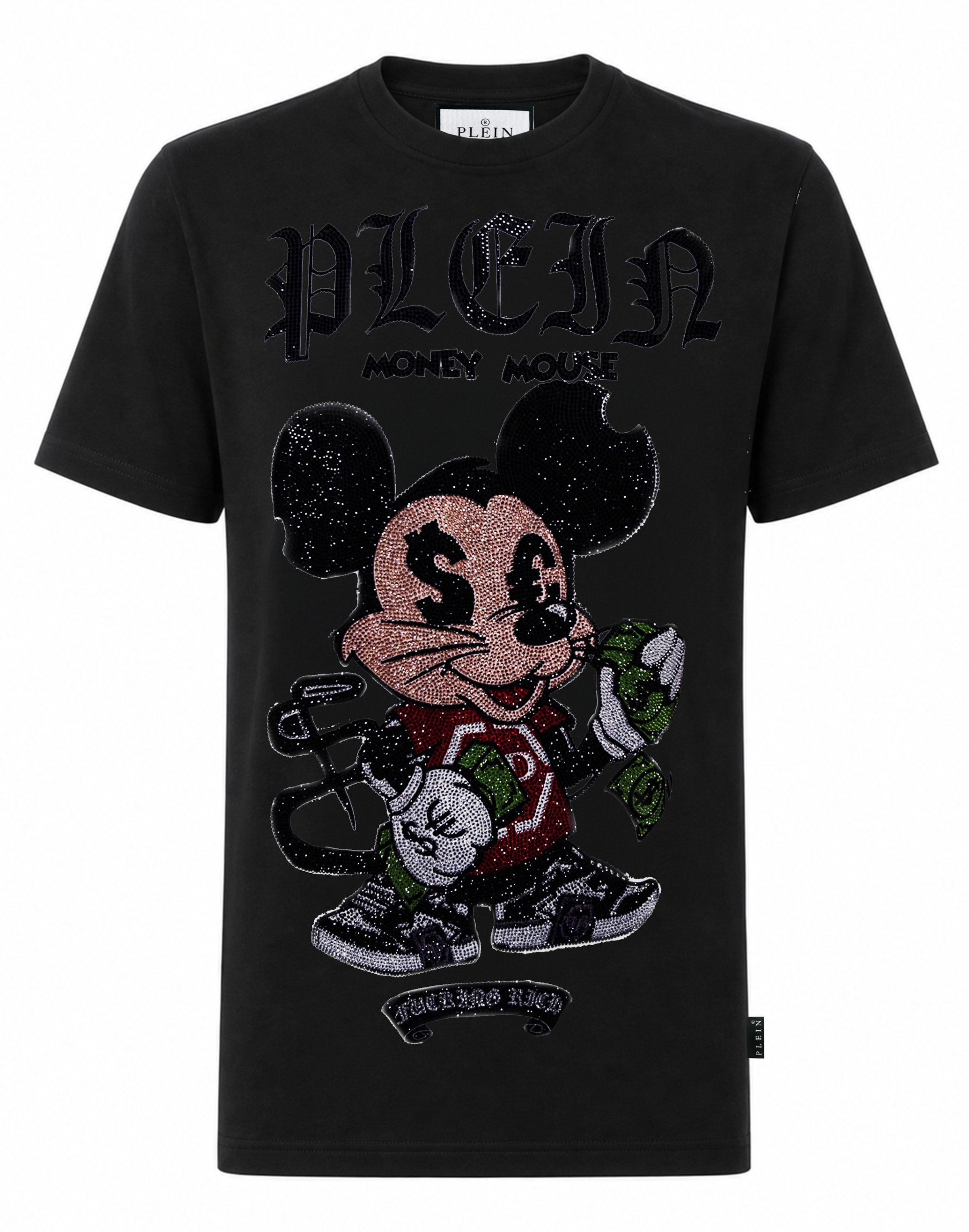 Philipp Plein Shirt 'Money' in XXXL in de kleur Grijs / Zwart, Productweergave