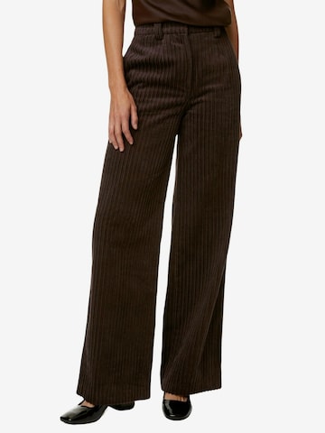 Marks & Spencer Wide leg Broek in Bruin: voorkant