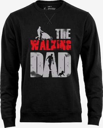 Sweat-shirt ' Walking Dad ' Cotton Prime en noir : devant