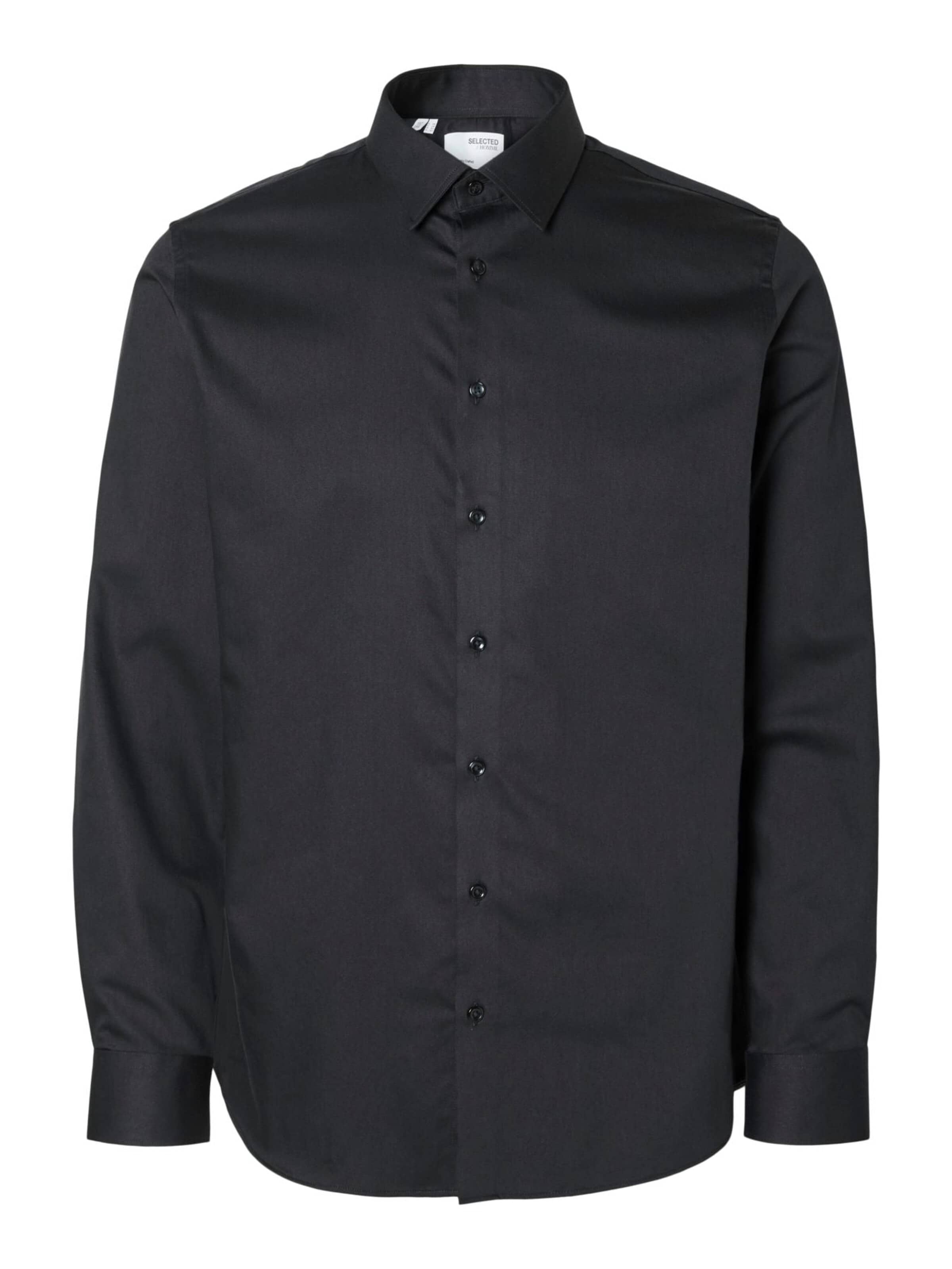 SELECTED - Camisa '16092939' en negro: frente