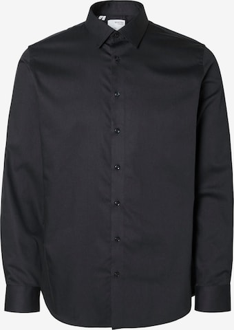 SELECTED - Camisa '16092939' en negro: frente