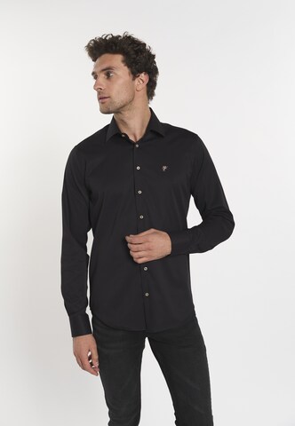 Coupe regular Chemise 'Tokio' DENIM CULTURE en noir