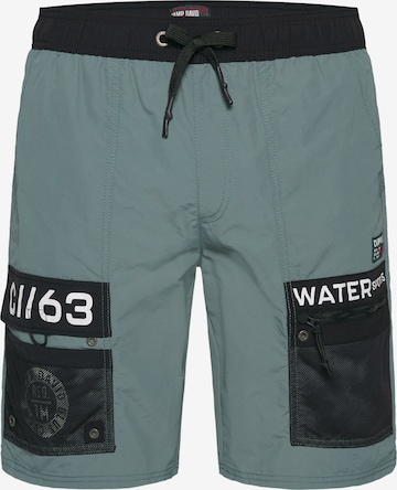 Shorts de bain CAMP DAVID en vert : devant