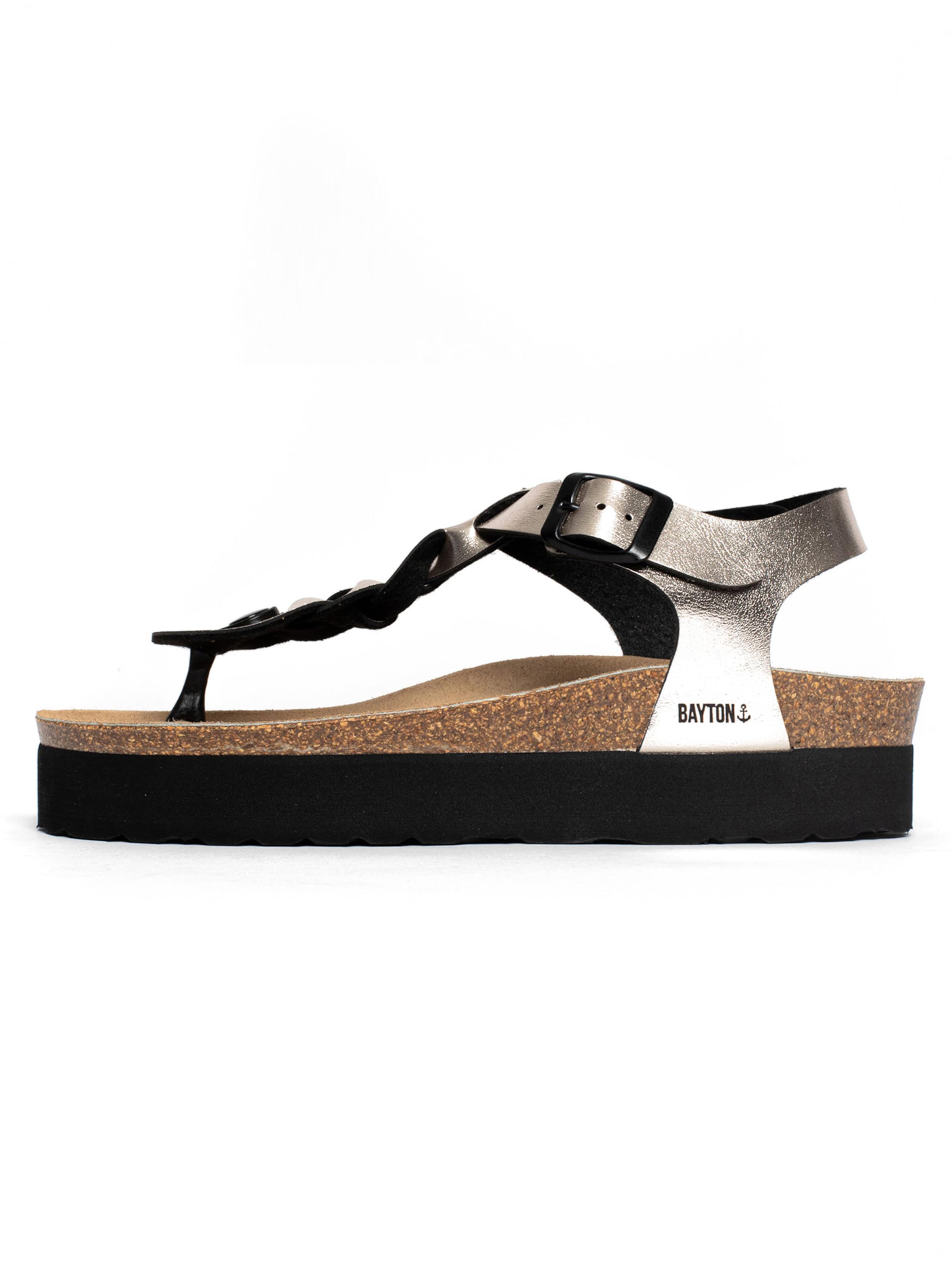Bayton T-Bar Sandals 'Badajoz' in Gold: front