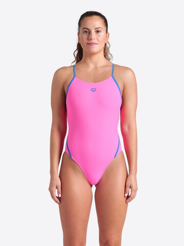 ARENA Bustier Badeanzug 'WEB BACK SOLID' in Pink: Vorderseite