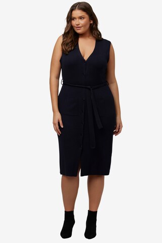 Ulla Popken Gebreid vest in Blauw: voorkant