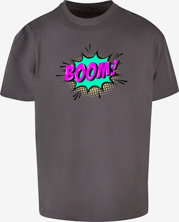Merchcode T-Shirt 'BOOM Comic' in Grau: predná strana