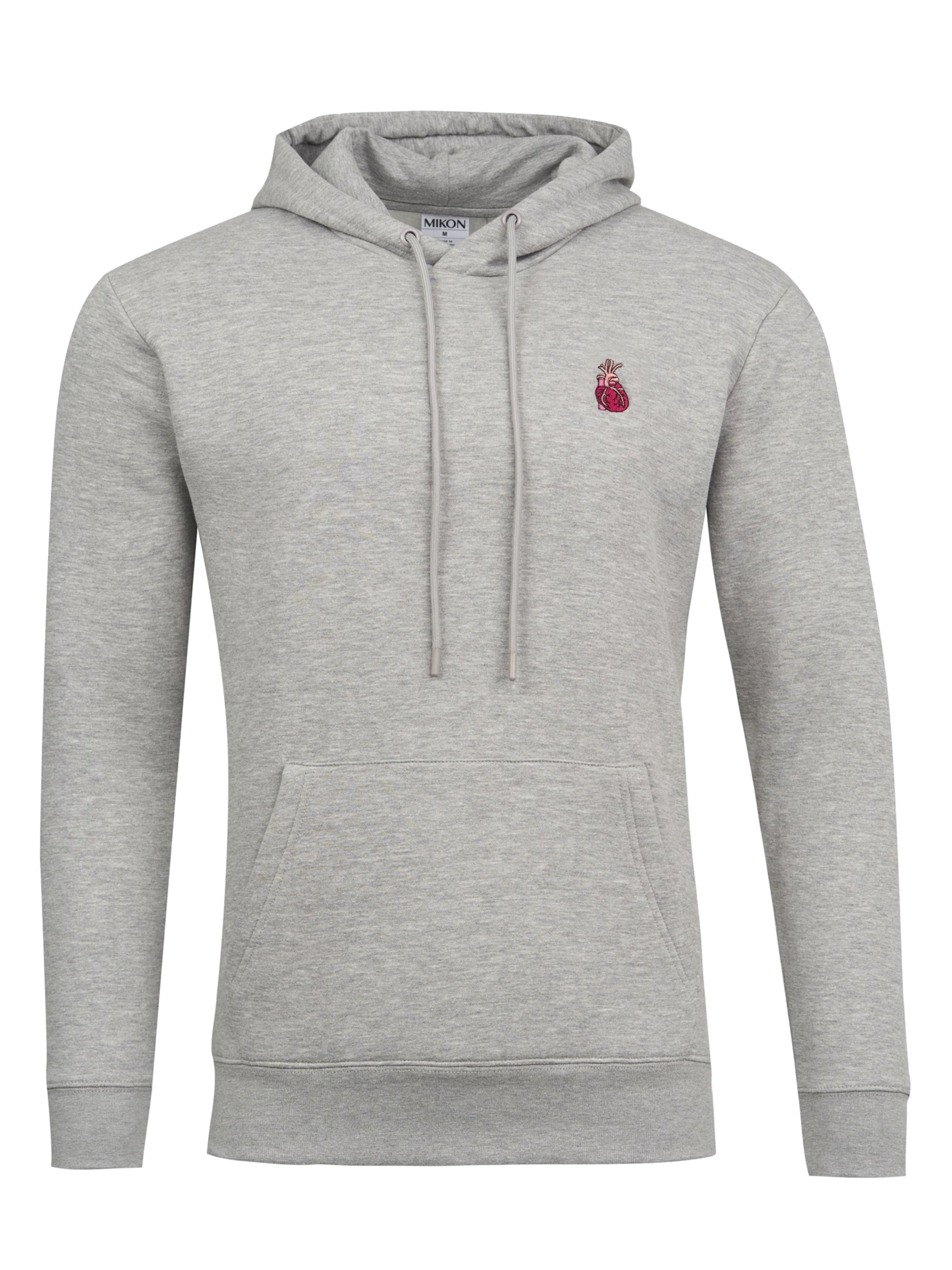 Mikon Sweatshirt 'Herz' in Grau: Vorderseite