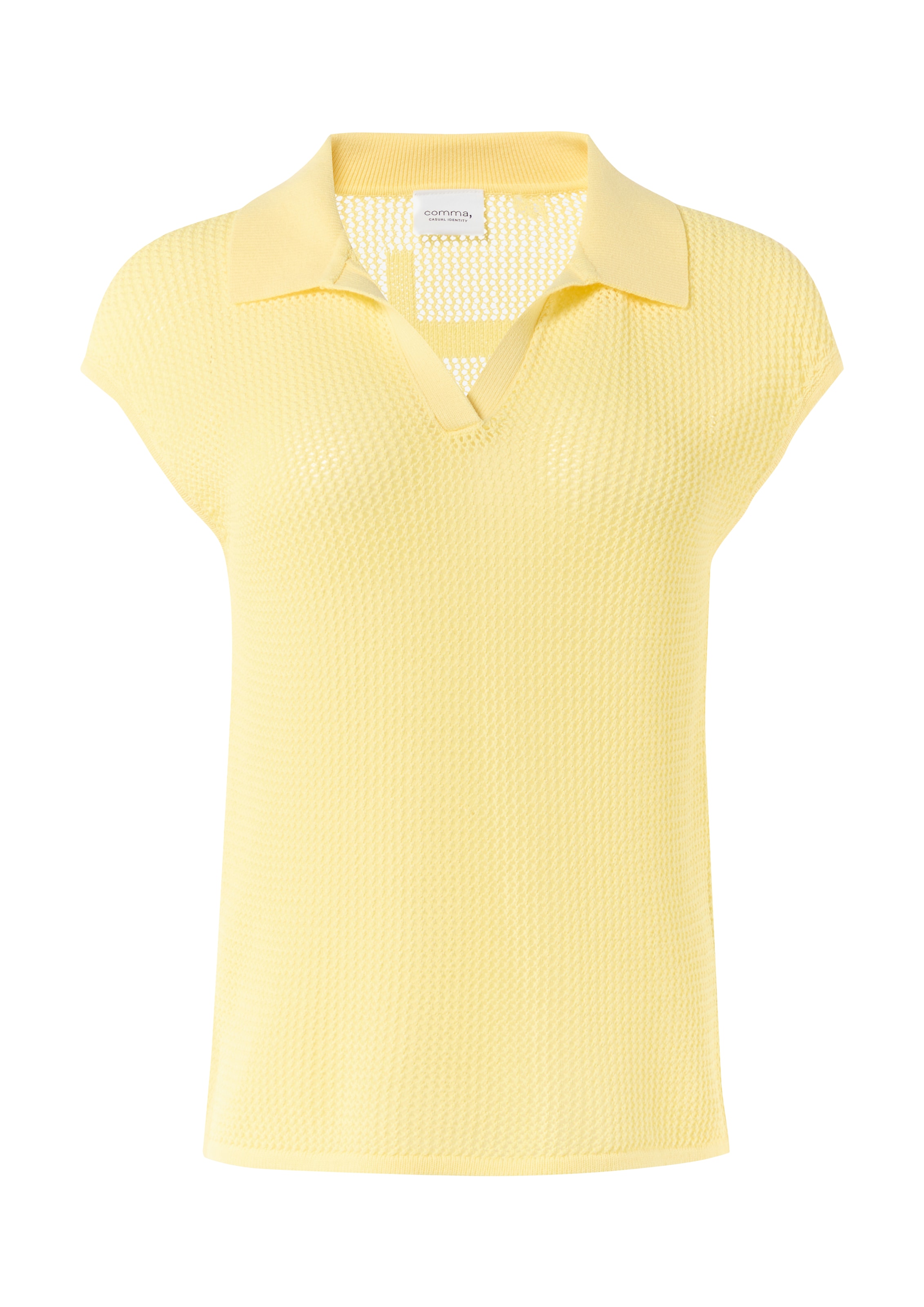 Pull-over comma casual identity en jaune : devant