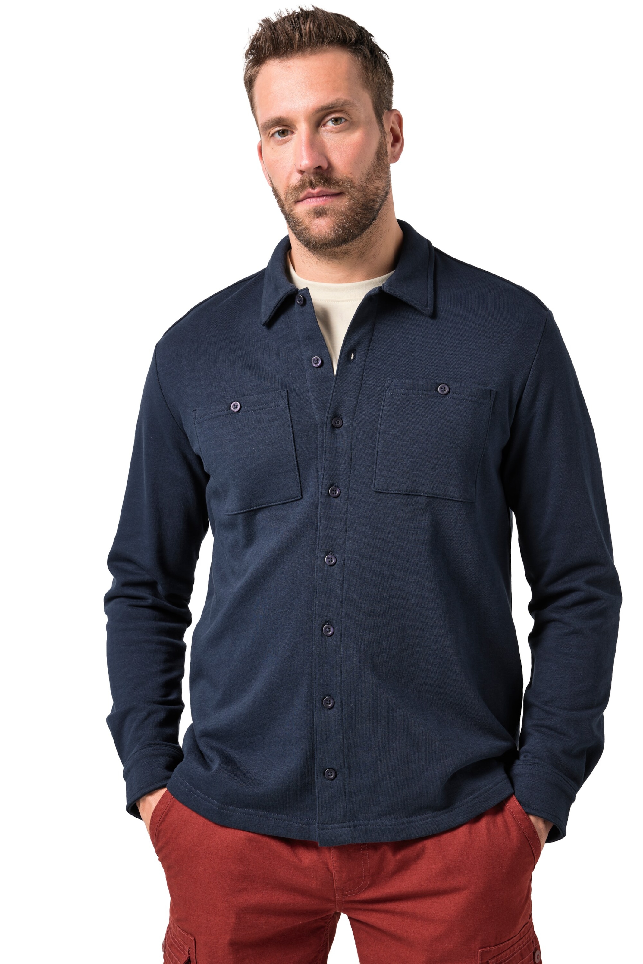 JP1880 Regular fit Button Up Shirt in Blue: front