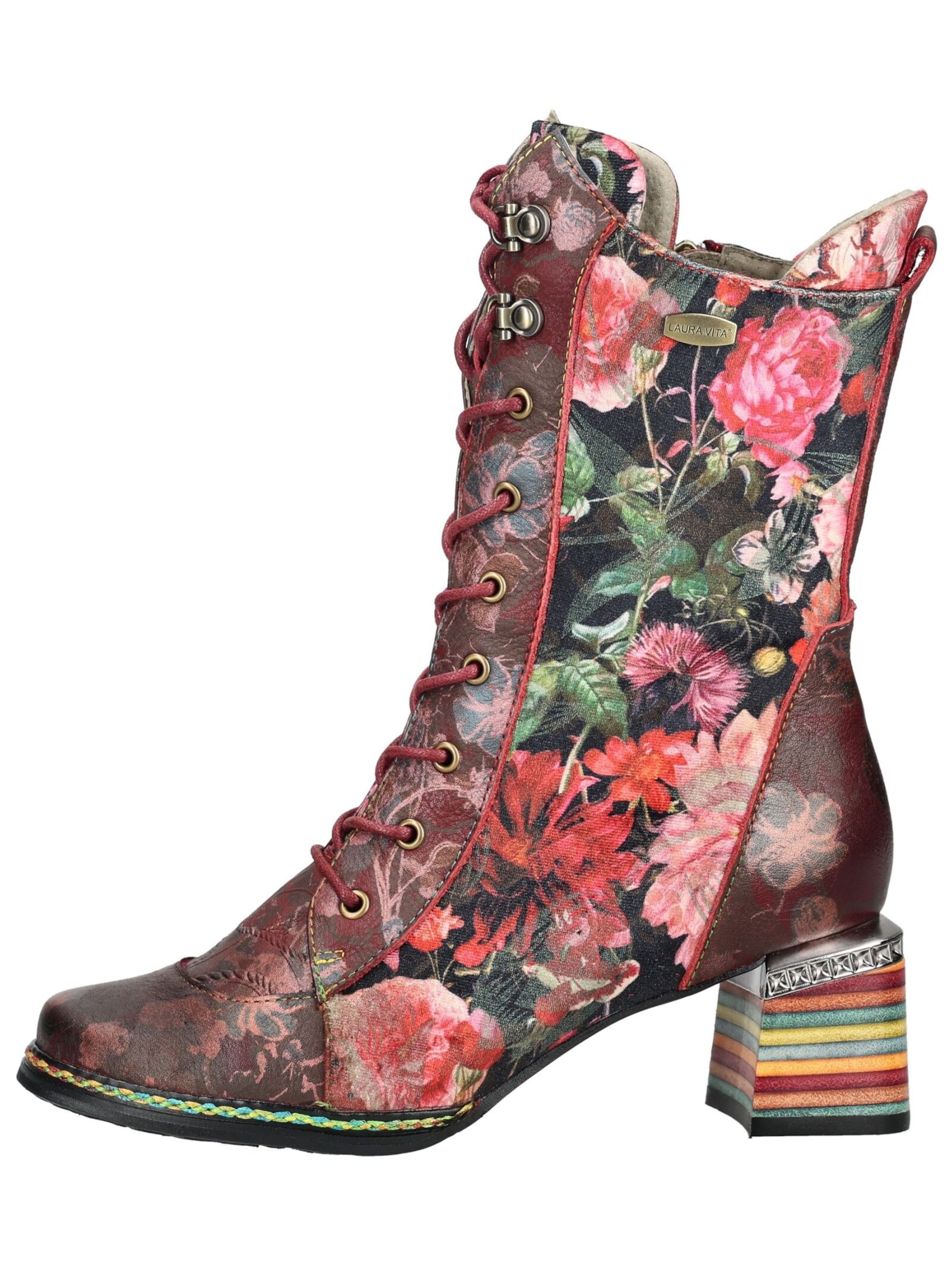 Bottines à lacets Laura Vita en rouge