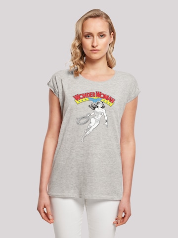 F4NT4STIC Shirt 'DC Comics Wonder Woman Lasso' in Grijs: voorkant