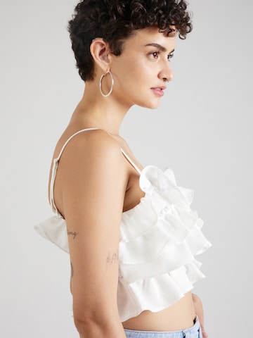 NLY by Nelly - Top 'Frill Dream' em branco