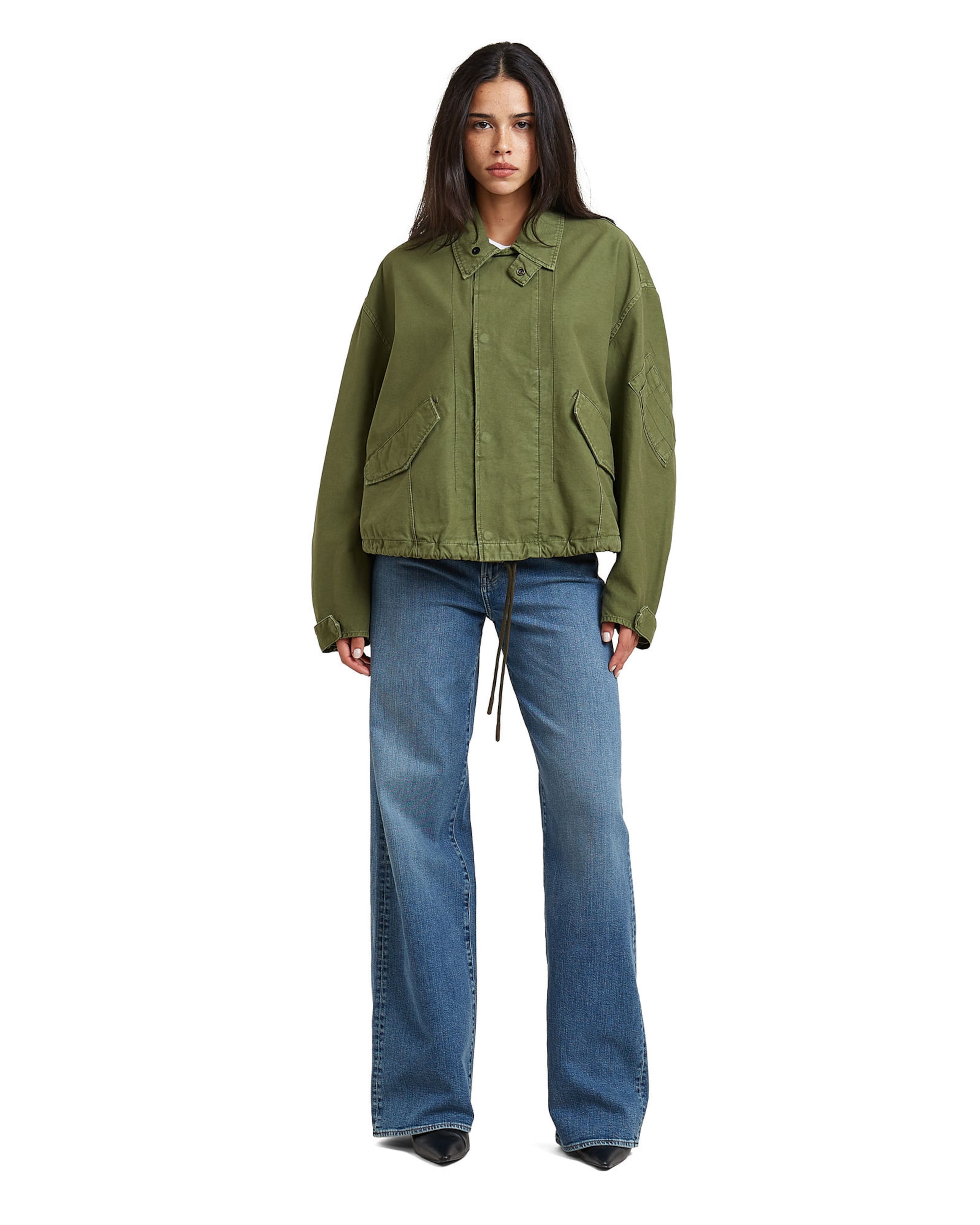 G-STAR Jacket - 'Oversized Cropped Jacket' in Grün