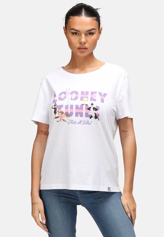 Recovered Shirt 'Looney Tunes That'S All Folks' in Wit: voorkant