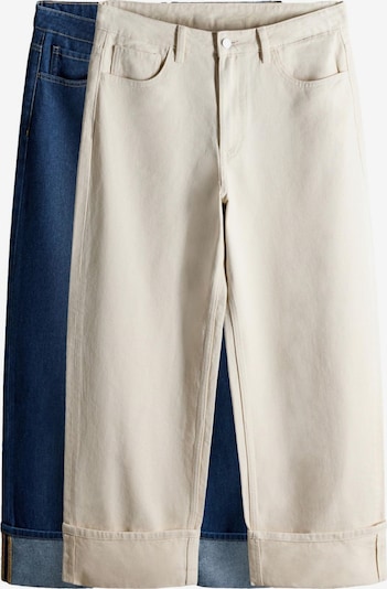 Džinsai iš The Set, spalva – nebalintos drobės spalva / tamsiai (džinso) mėlyna, Prekių apžvalga