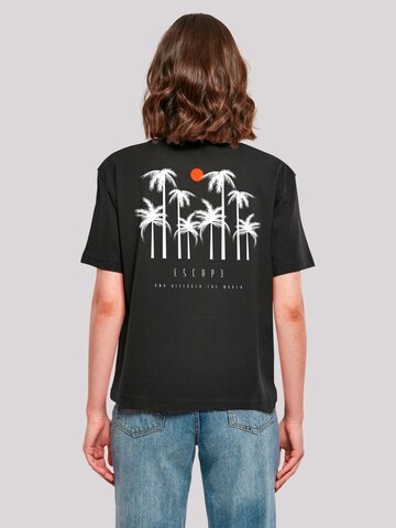 F4NT4STIC Shirt 'Escape Discover the World Palm Trees White' in Black