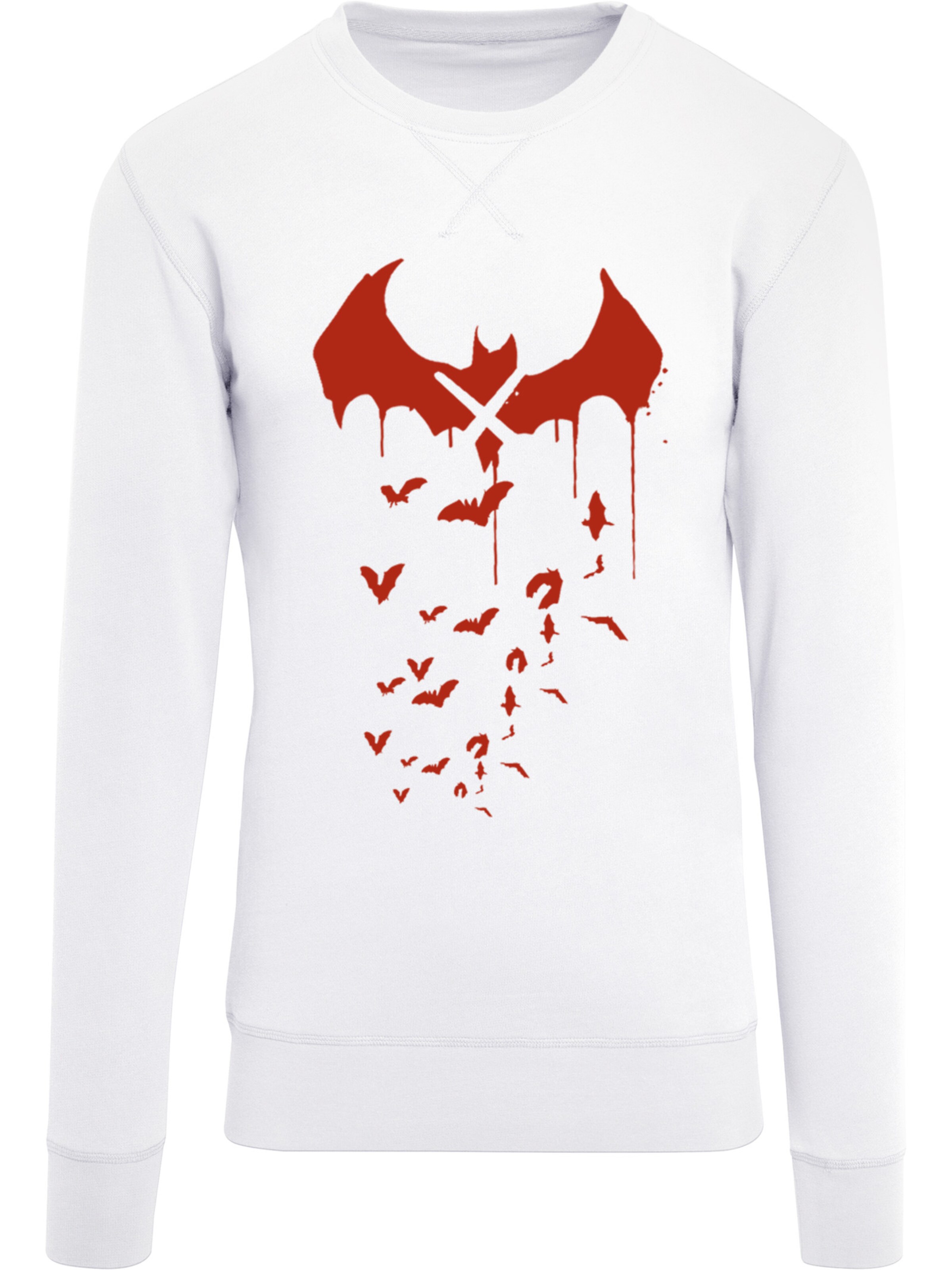 F4NT4STIC Sweatshirt 'DC Comics Batman Arkham Knight Bats X Drip' in Wit: voorkant