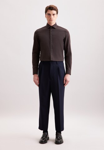 SEIDENSTICKER Slim fit Business shirt 'Schwarze Rose' in Brown