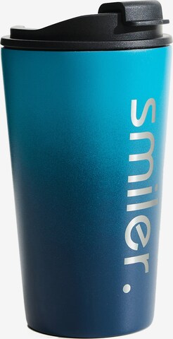 smiler. Cup 'muggy.' in Blue: front