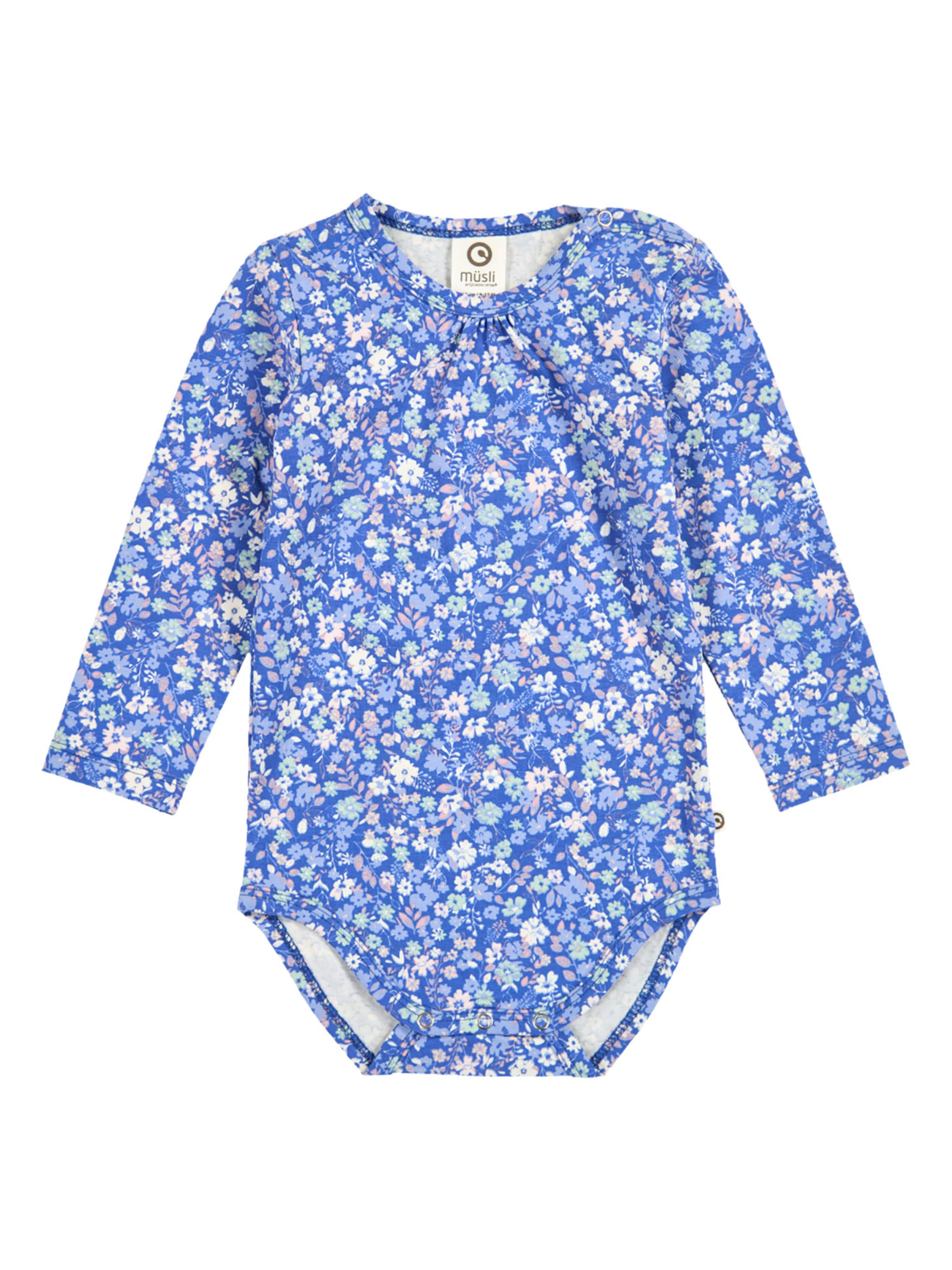 Barboteuse / body Müsli by GREEN COTTON en bleu : devant